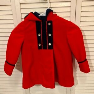 Vintage Nursery Rhyme Red and Black Hooded Cape-4T
